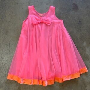 Vintage 60s Sears Sheer Babydoll Neon Hot Pink Nighty Lingerie Teddy Peignoir